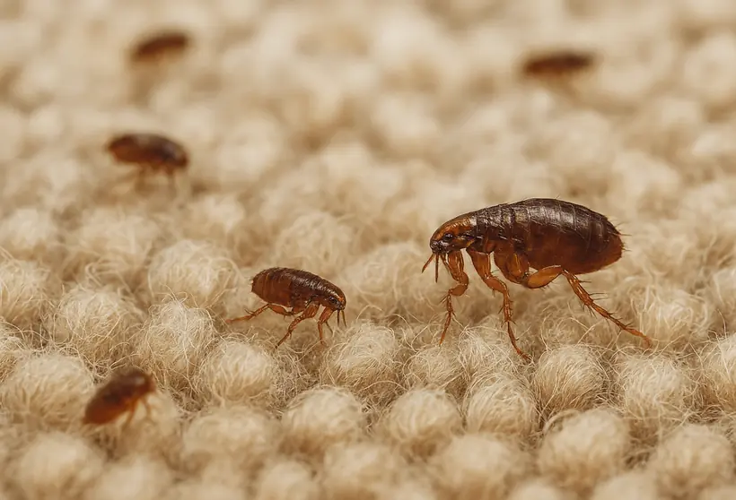 Fleas on a carpet