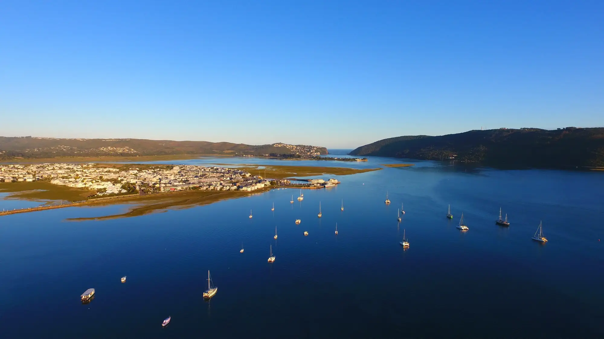 The Knysna lagoon from the air