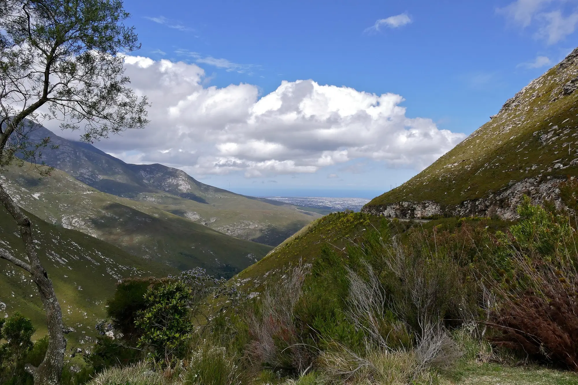 George and the coastal plain seen from the Outeniqua Pass