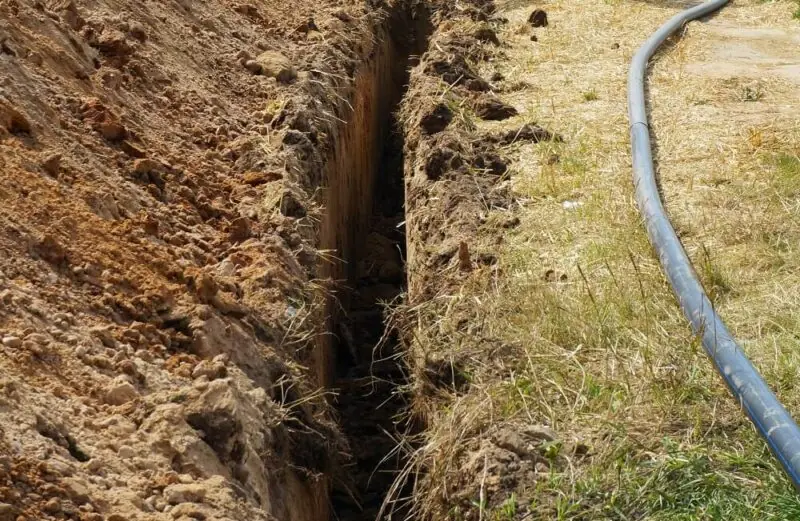 Foundation trench ready for soil poisoning